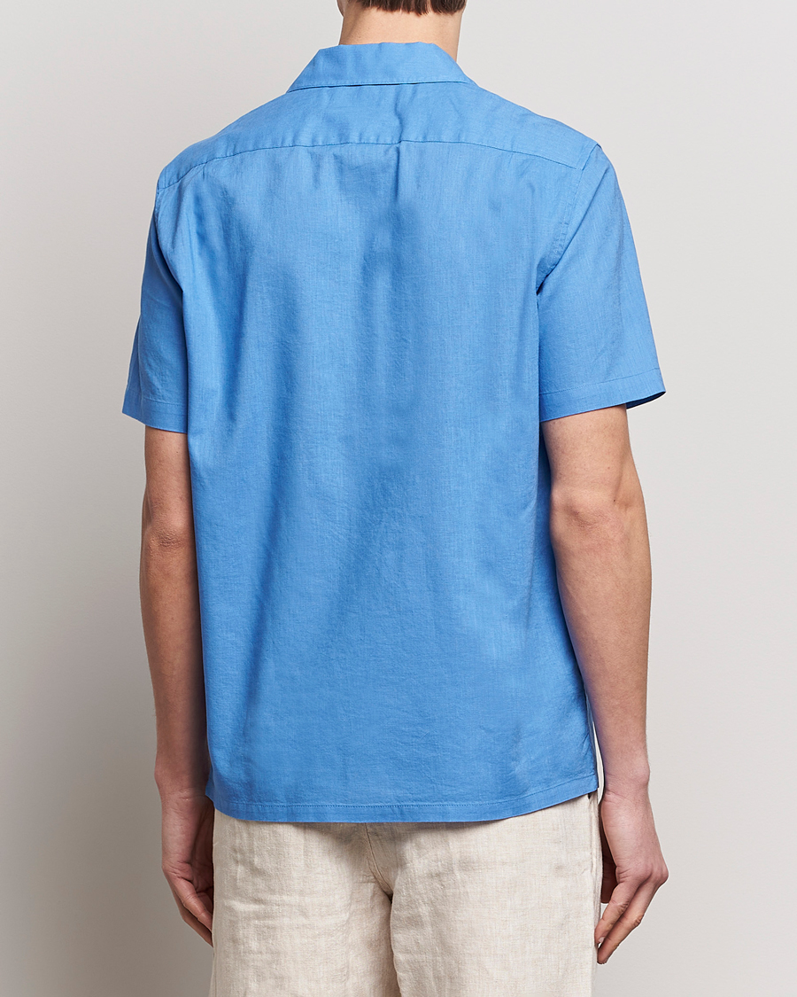 Herren | Hemden | Samsøe Samsøe | Avan Linen/Cotton Short Sleeve Shirt Super Sonic