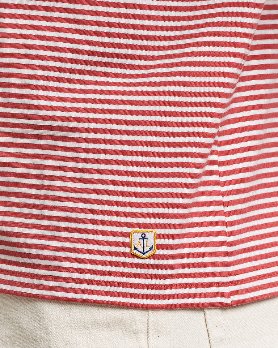 Herren | T-Shirts | Armor-lux | Callac Héritage Stripe T-Shirt Cardinal/Milk