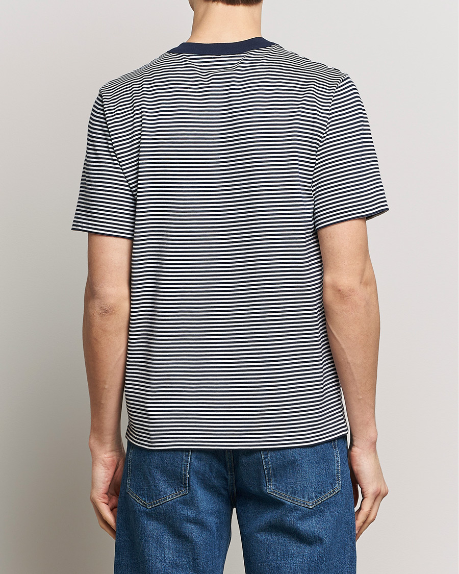 Herren | T-Shirts | Armor-lux | Callac Héritage Stripe T-Shirt Deep Marine/Milk