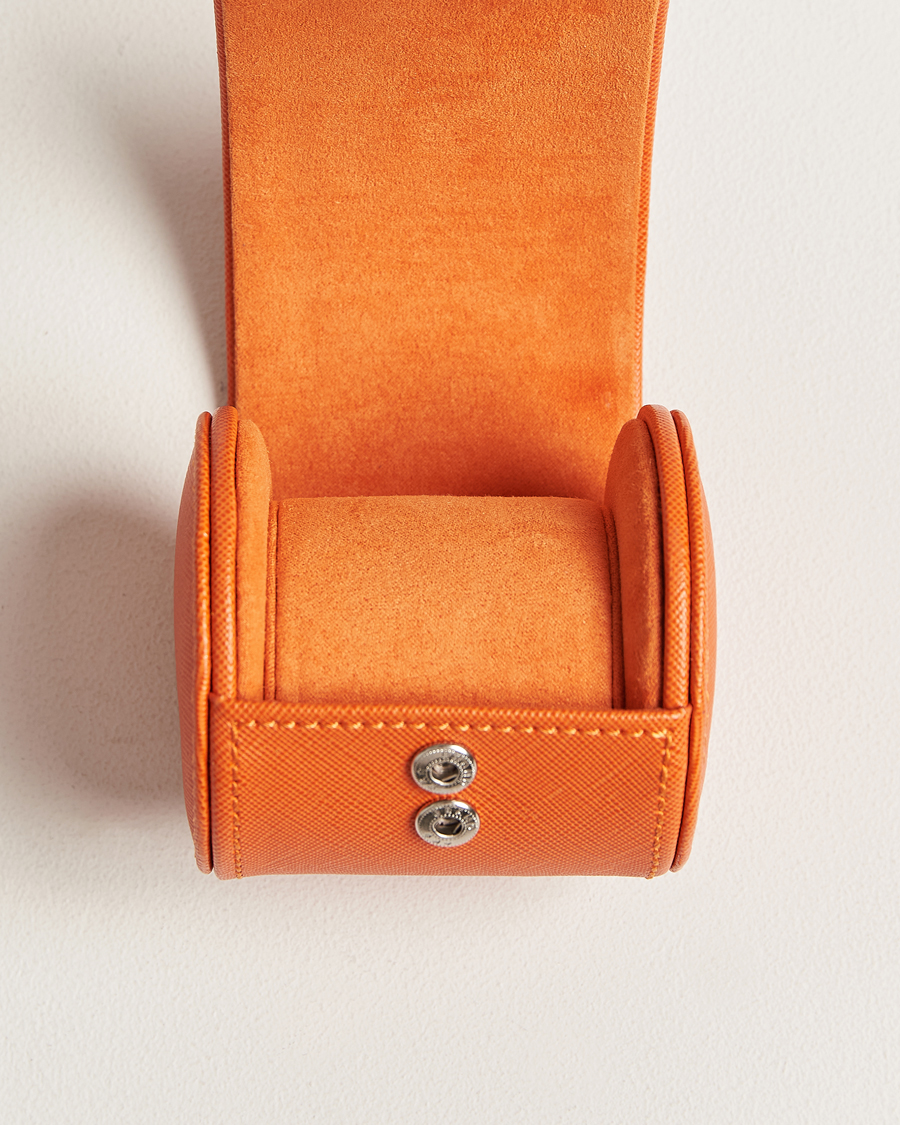 Men | Watch & Jewellery Boxes | WOLF | Single Watch Roll Orange