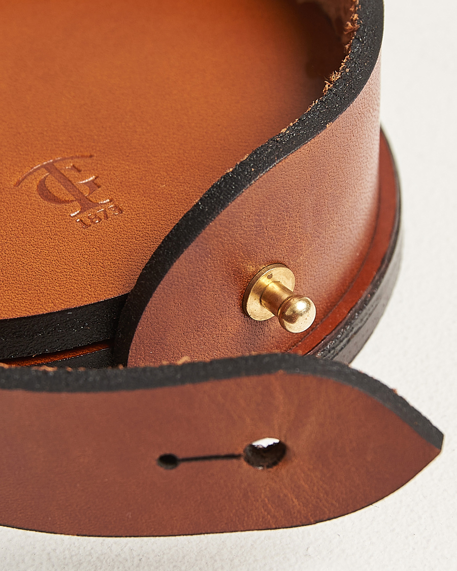 Herren | Für das Zuhause | Tärnsjö Garveri | Leather Coaster Set 006 Light Brown