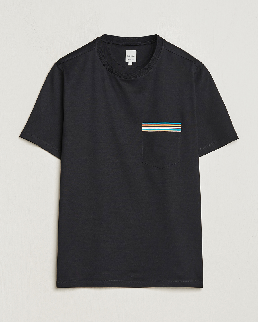 Herren | T-Shirts | Paul Smith | Striped Pocket Crew Neck T-Shirt Black