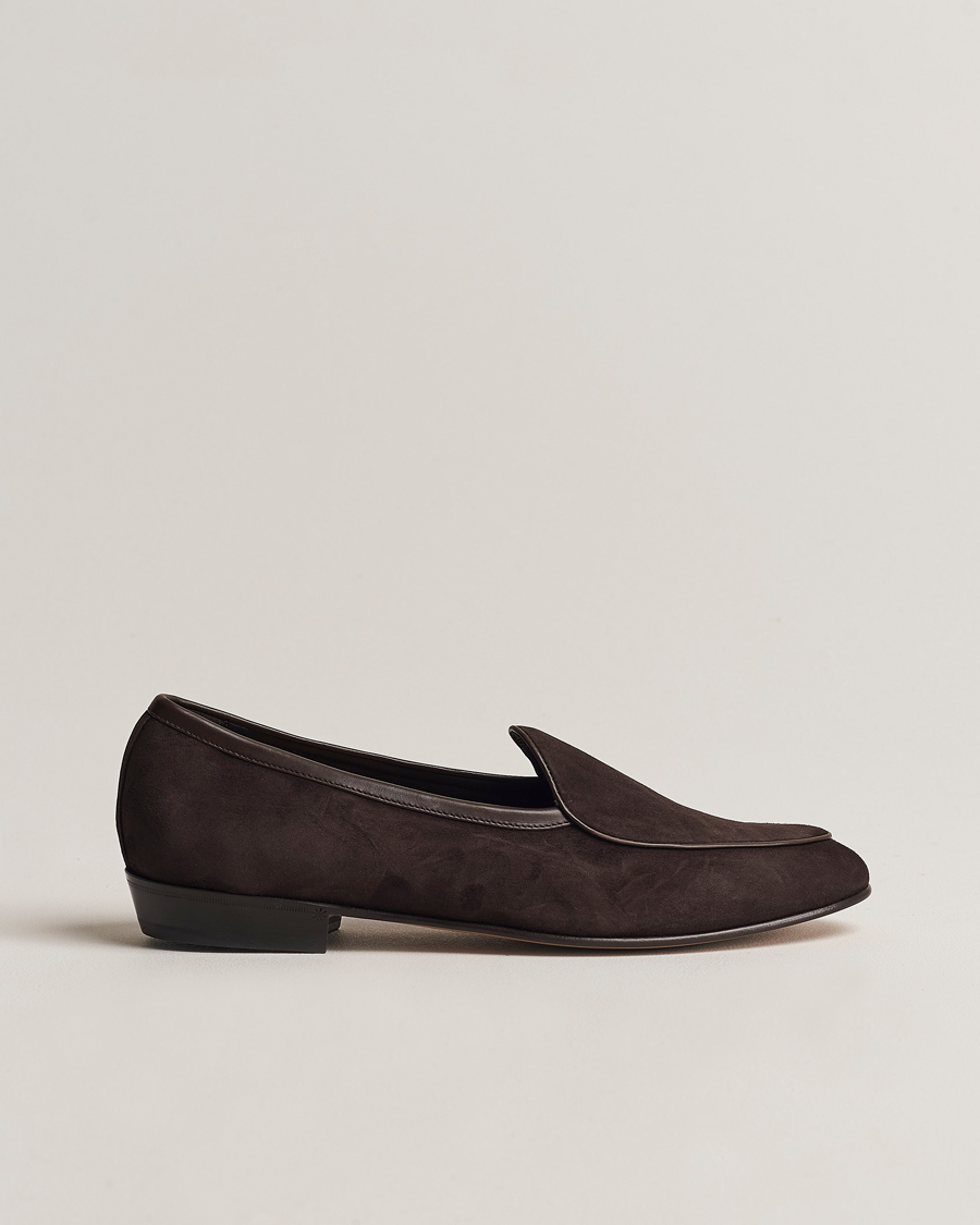Herren | Baudoin & Lange Sagan Classic Loafers Dark Brown Suede | Baudoin & Lange | Sagan Classic Loafers Dark Brown Suede