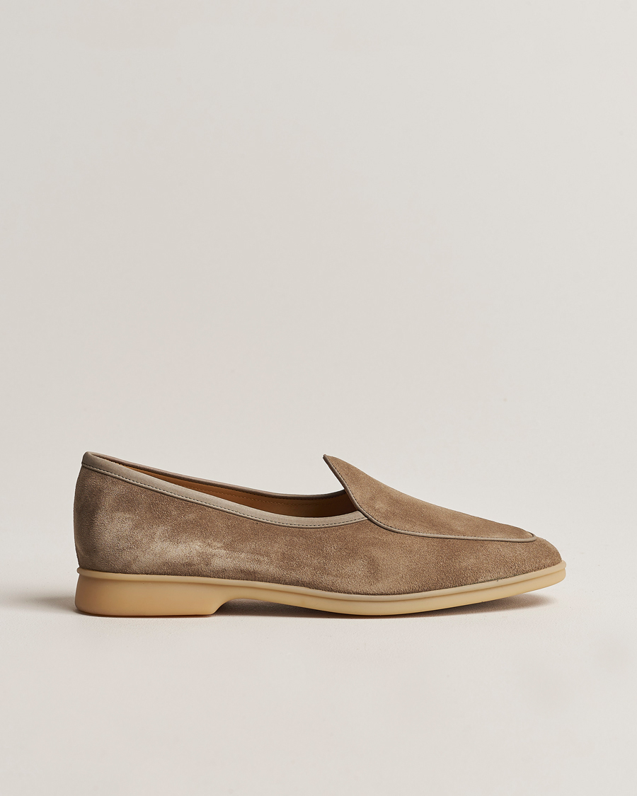 Herren | Baudoin & Lange Stride Loafers Taupe Suede | Baudoin & Lange | Stride Loafers Taupe Suede