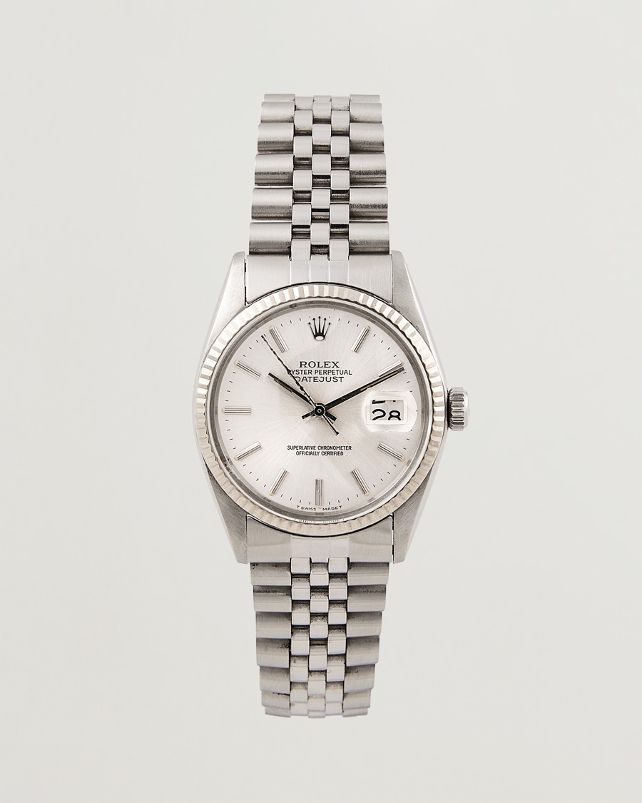 Herren | Rolex Pre-Owned Datejust 16014 Jubilee Steel White Steel Silver | Rolex Pre-Owned | Datejust 16014 Jubilee Steel White Steel Silver