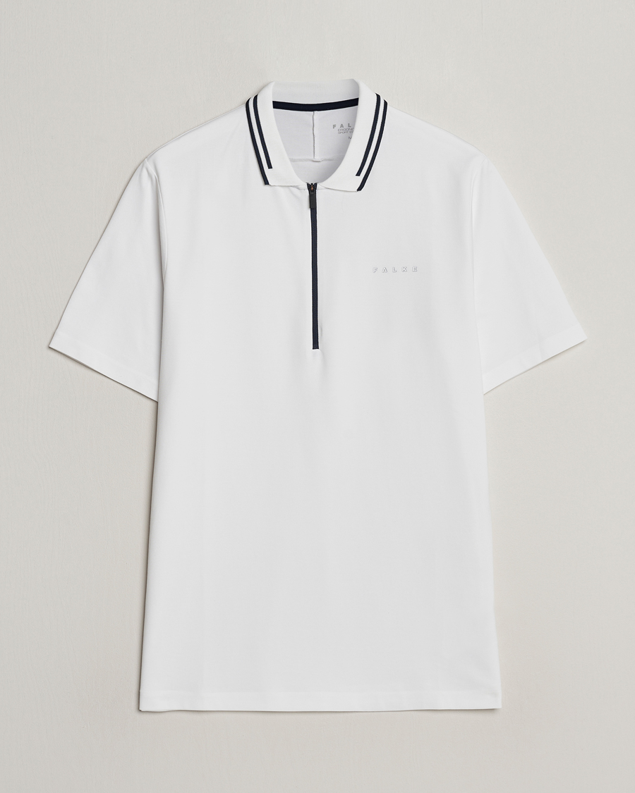 Herren | Poloshirts | Falke Sport | Falke Zip Polo Shirt White