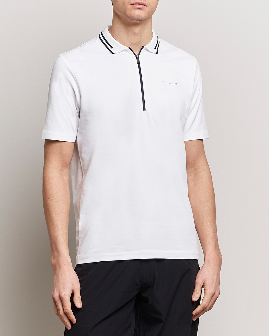 Herren | Poloshirts | Falke Sport | Falke Zip Polo Shirt White