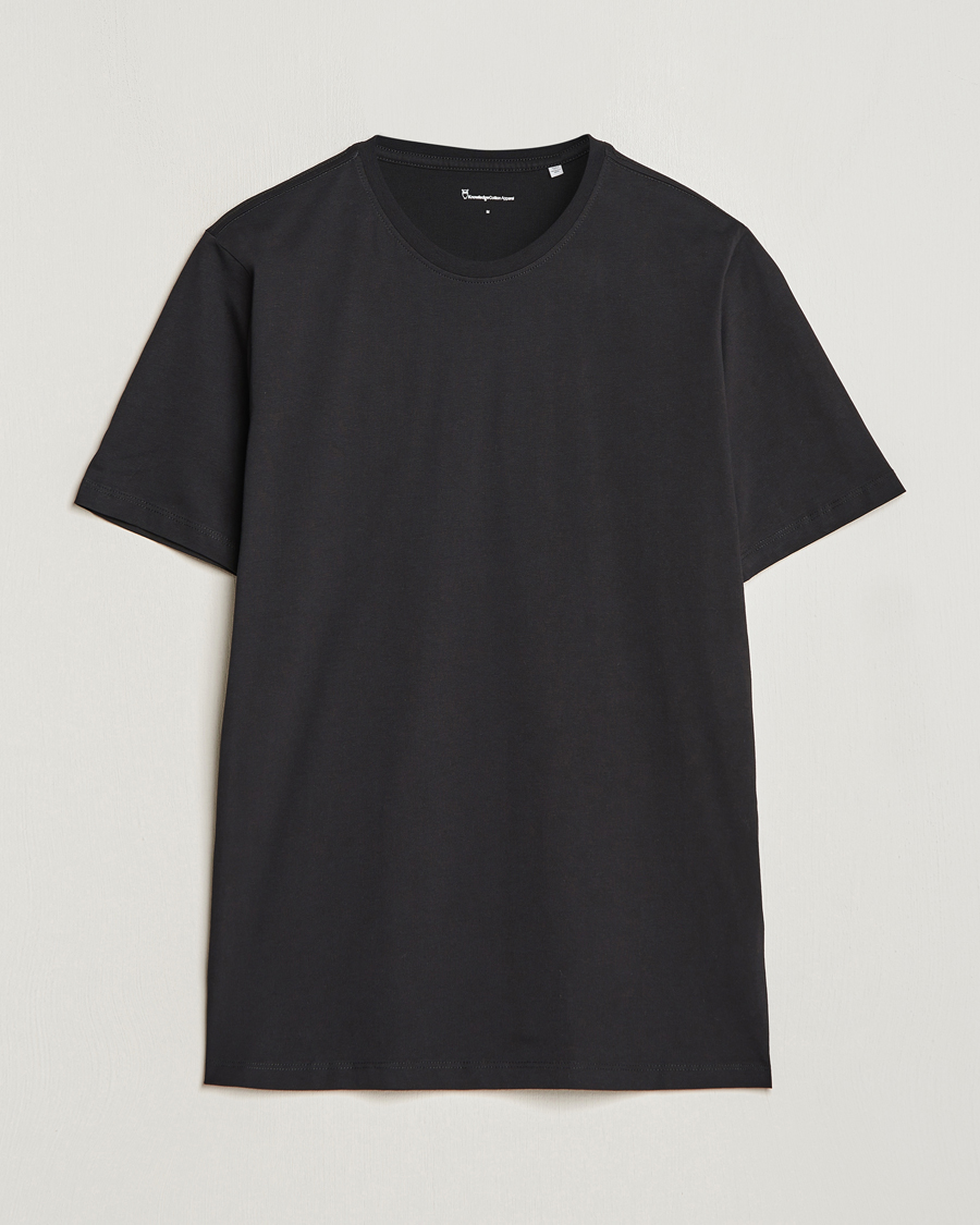 Herren | T-Shirts | KnowledgeCotton Apparel | Agnar Basic T-Shirt Jet Black