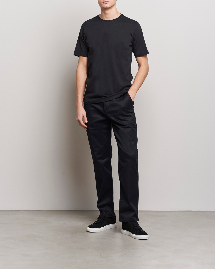 Herren | T-Shirts | KnowledgeCotton Apparel | Agnar Basic T-Shirt Jet Black