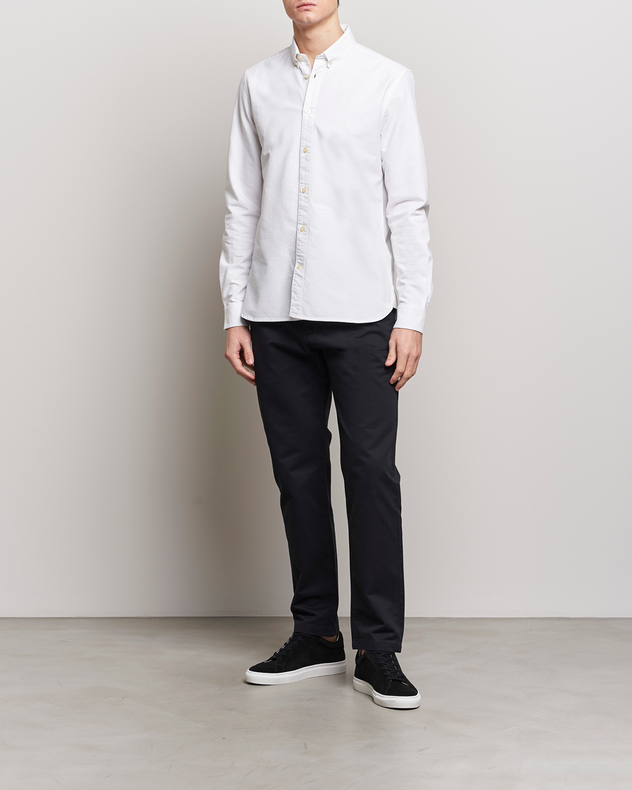 Herren | Hemden | KnowledgeCotton Apparel | Harald Small Owl Regular Oxford Shirt Bright White