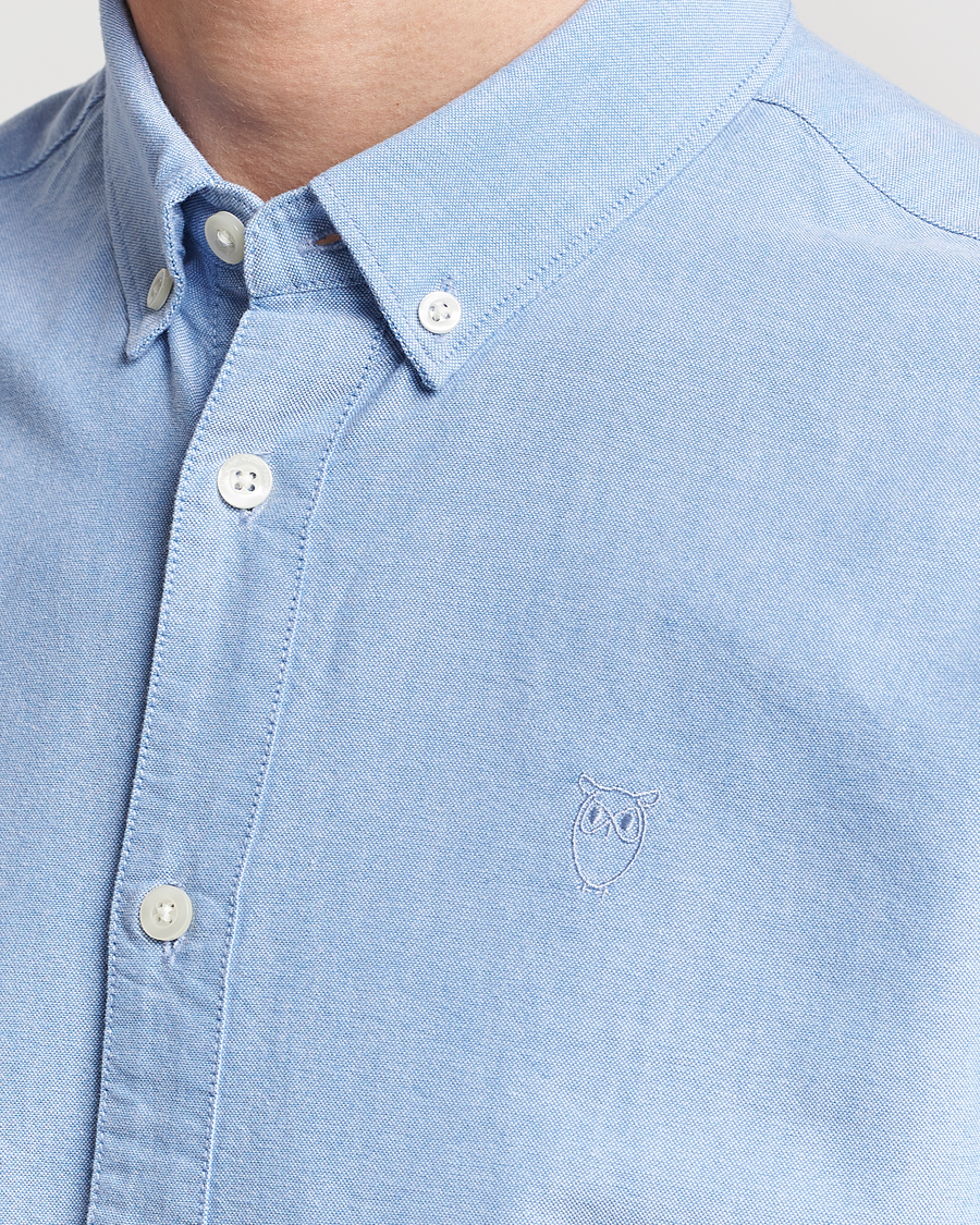 Herren | Hemden | KnowledgeCotton Apparel | Harald Small Owl Regular Oxford Shirt Lapis Blue