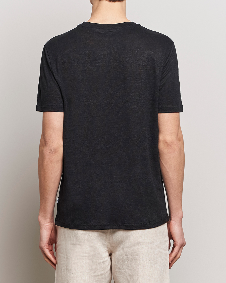 Herren | T-Shirts | KnowledgeCotton Apparel | Organic Linen T-Shirt Black