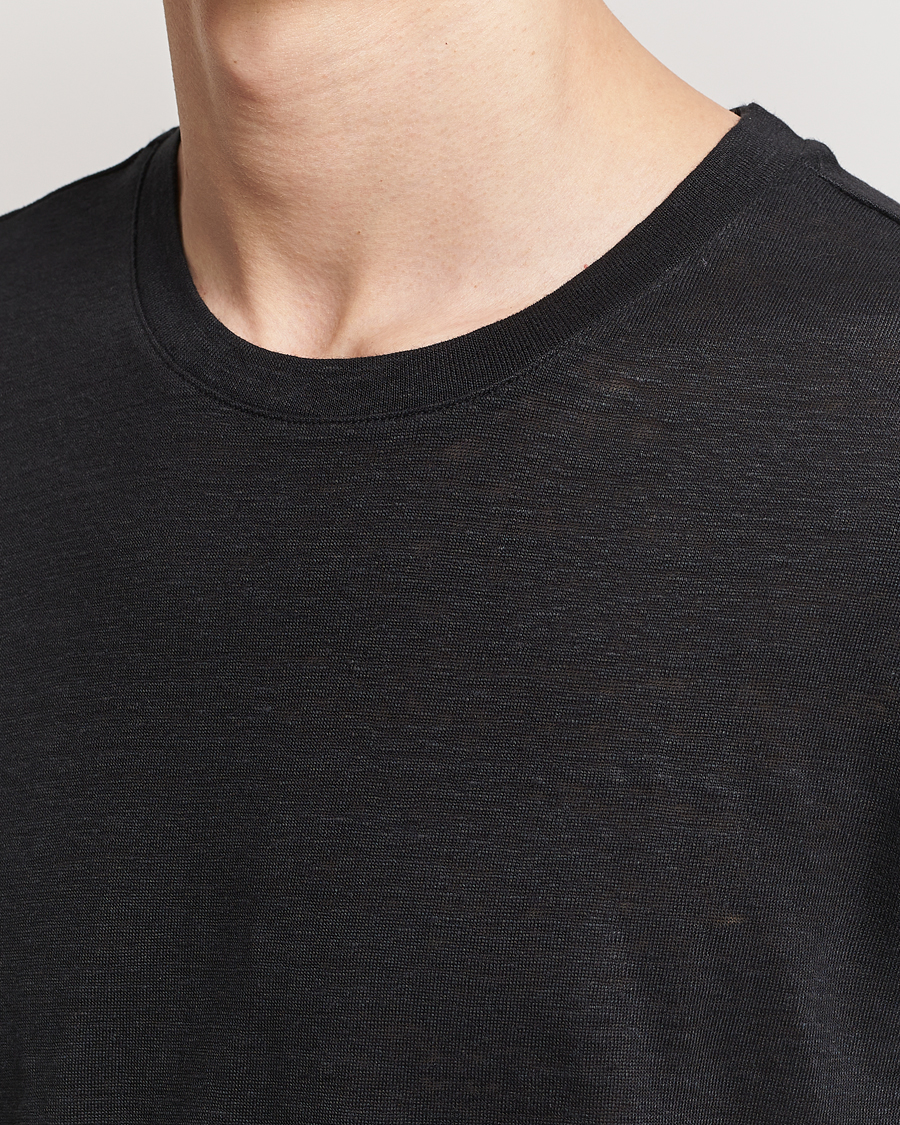 Herren | T-Shirts | KnowledgeCotton Apparel | Organic Linen T-Shirt Black