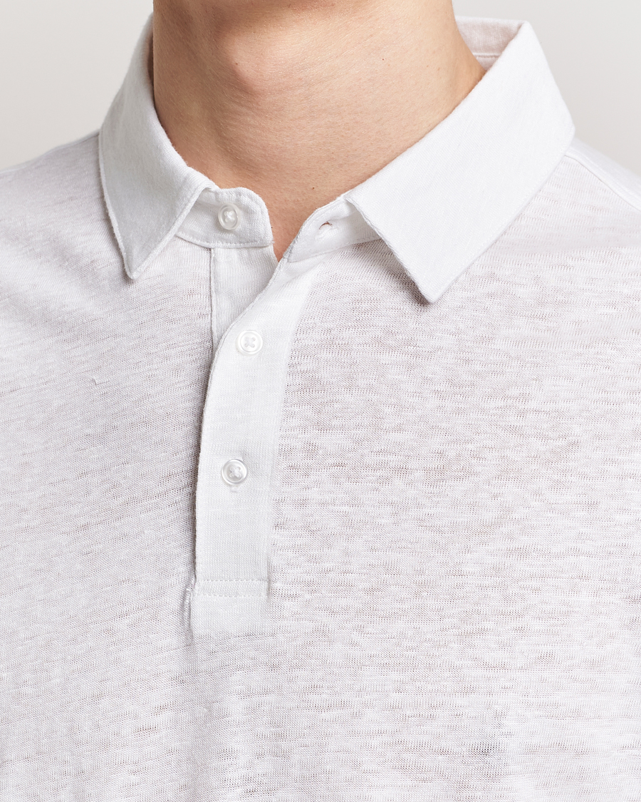 Herren | Poloshirts | KnowledgeCotton Apparel | Regular Linen Polo Bright White