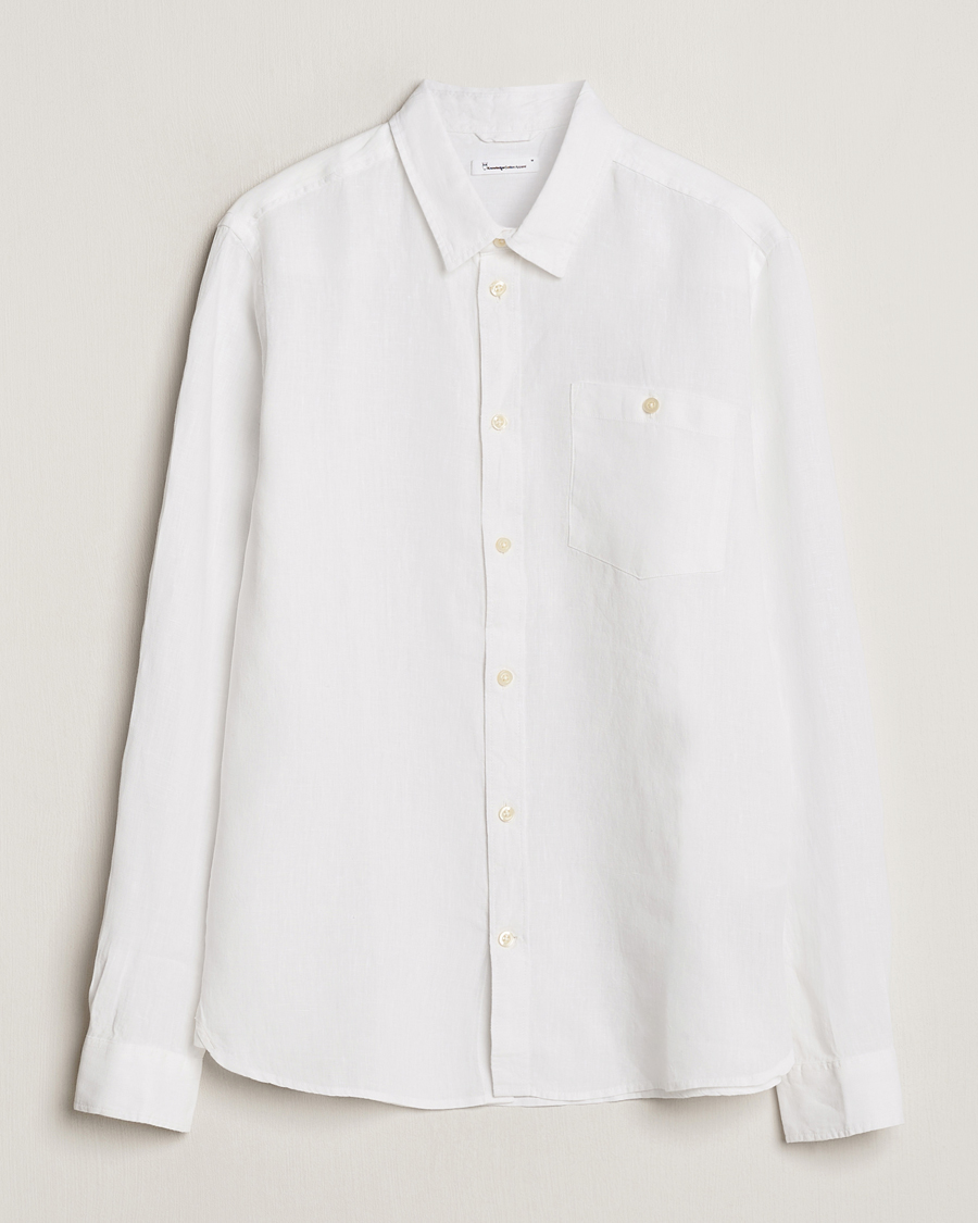 Herren | Hemden | KnowledgeCotton Apparel | Regular Linen Shirt Bright White