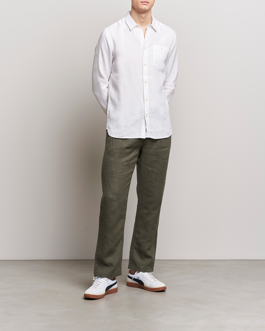 Herren | Hemden | KnowledgeCotton Apparel | Regular Linen Shirt Bright White