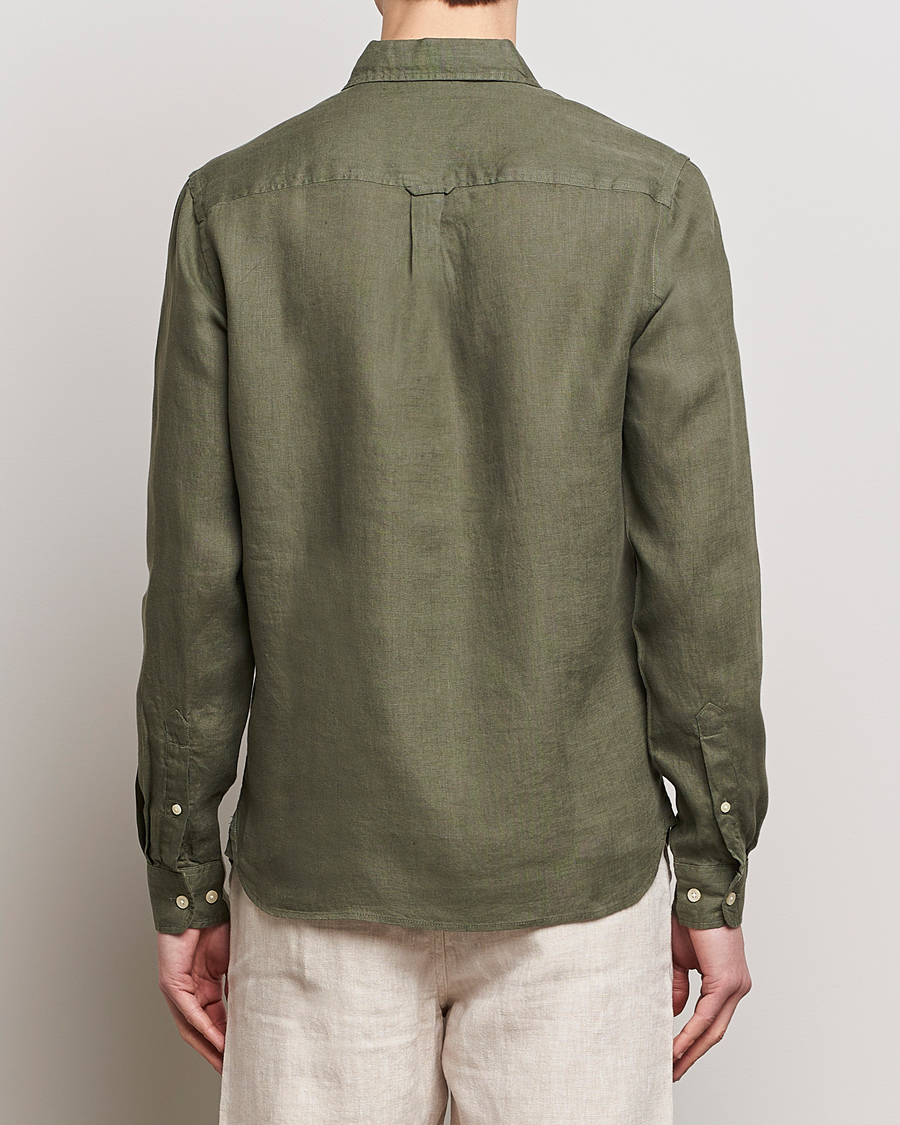 Herren | Hemden | KnowledgeCotton Apparel | Regular Linen Shirt Burnt Olive