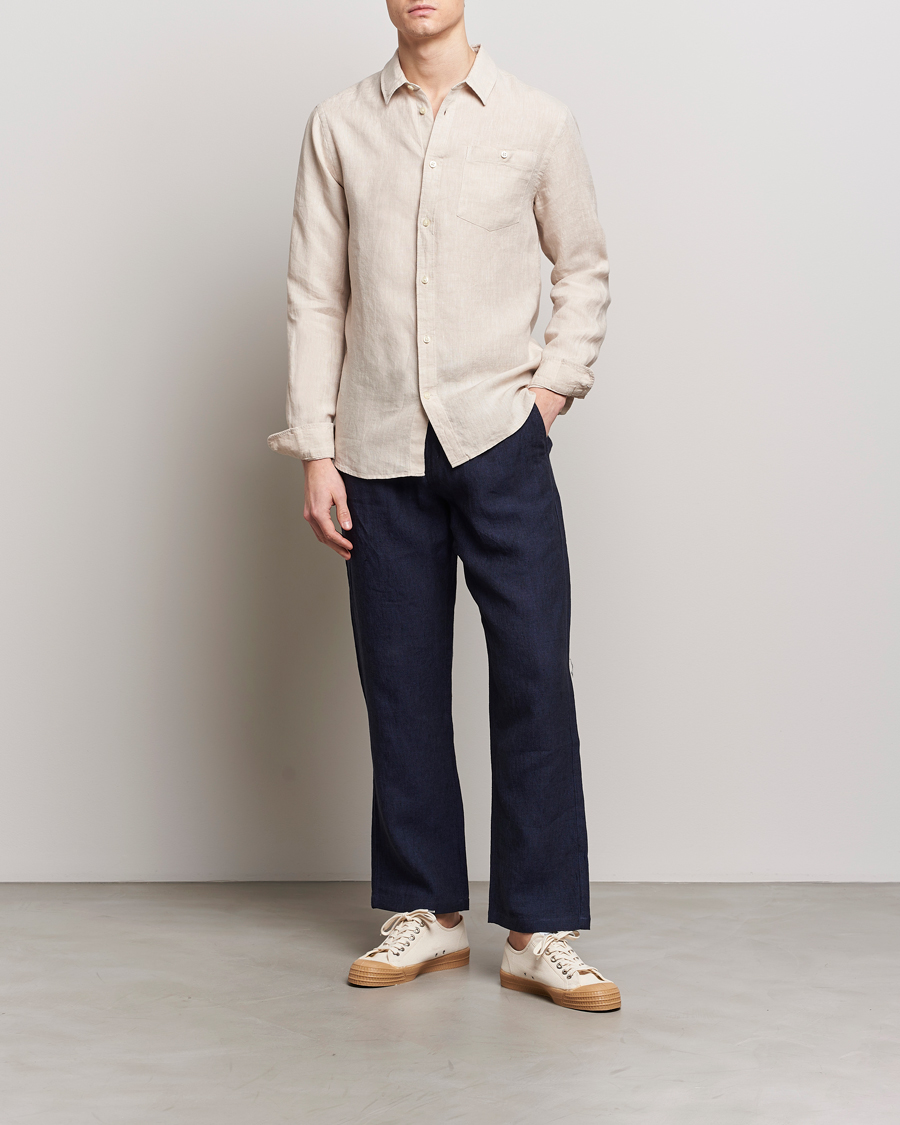 Herren | Hemden | KnowledgeCotton Apparel | Regular Linen Shirt Light Feather Grey