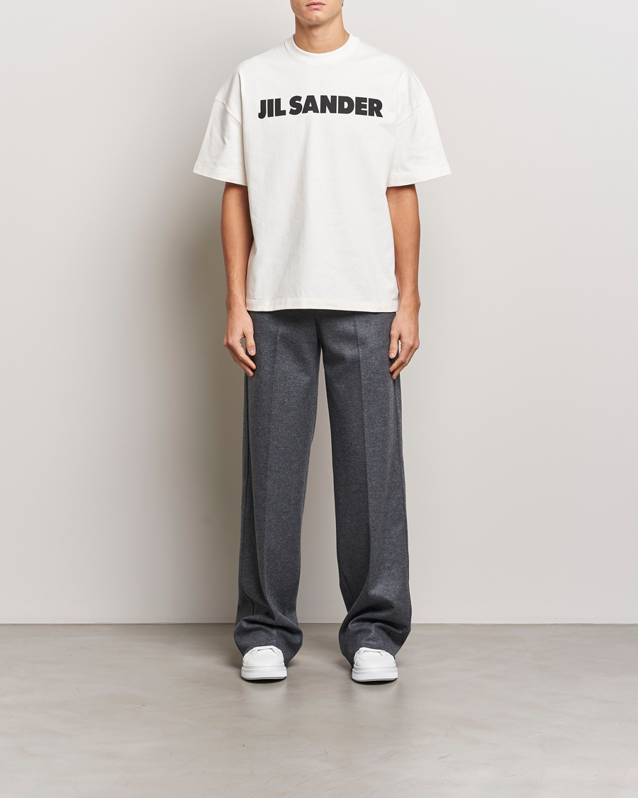 Jil Sander Round Collar Logo T-Shirt White bei Care of Carl