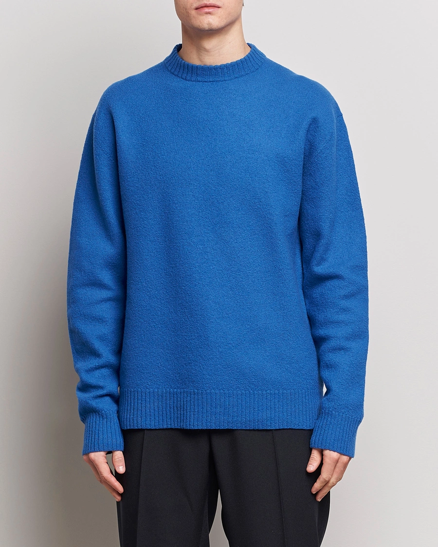 Herren | Rundausschnitt | Jil Sander | Lightweight Merino Wool Sweater Space Blue