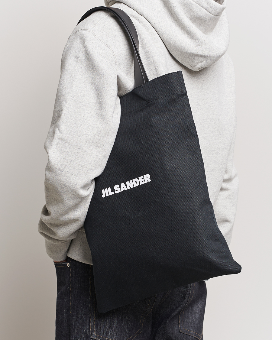 Herren | Jil Sander Canvas Logo Totebag Black | Jil Sander | Canvas Logo Totebag Black