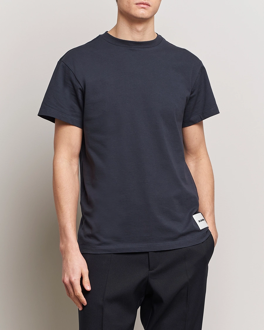 Herren | Jil Sander | Jil Sander | 3-Pack Bottom Logo T-Shirts White/Navy/Black