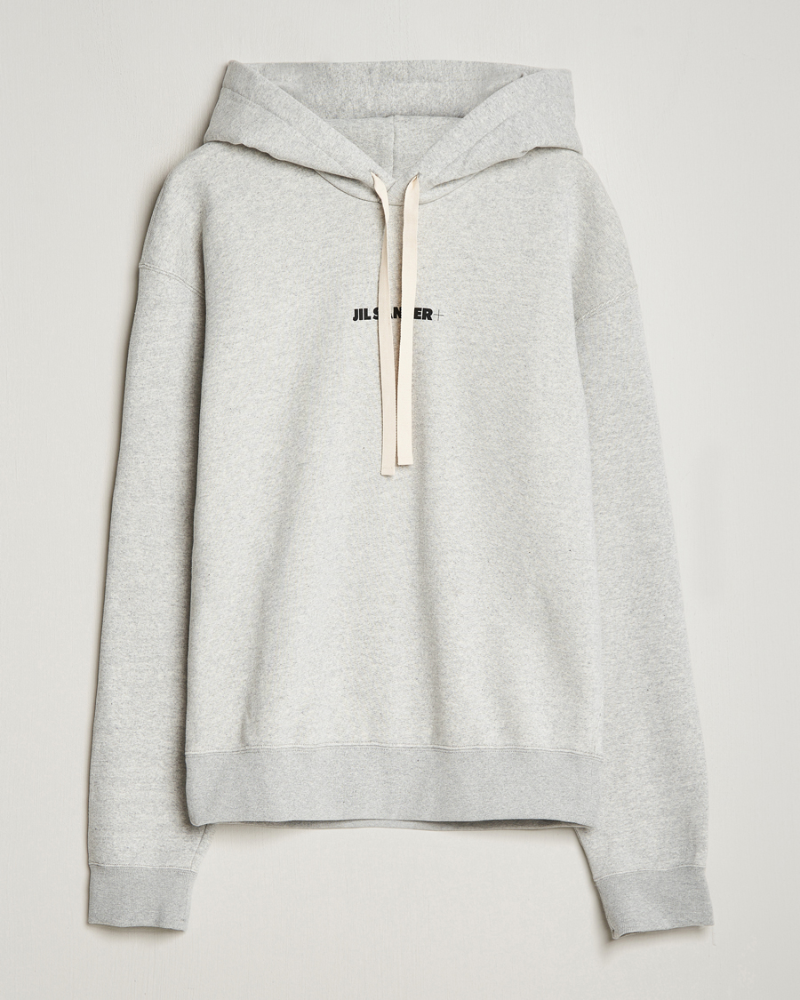 Herren | Pullover | Jil Sander | Small Logo Cotton Hoodie Light Grey