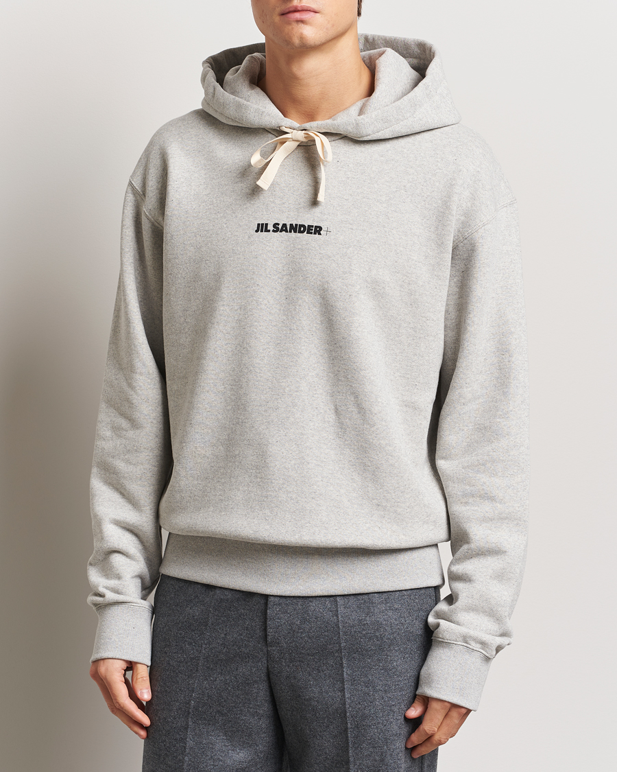 Herren | Pullover | Jil Sander | Small Logo Cotton Hoodie Light Grey