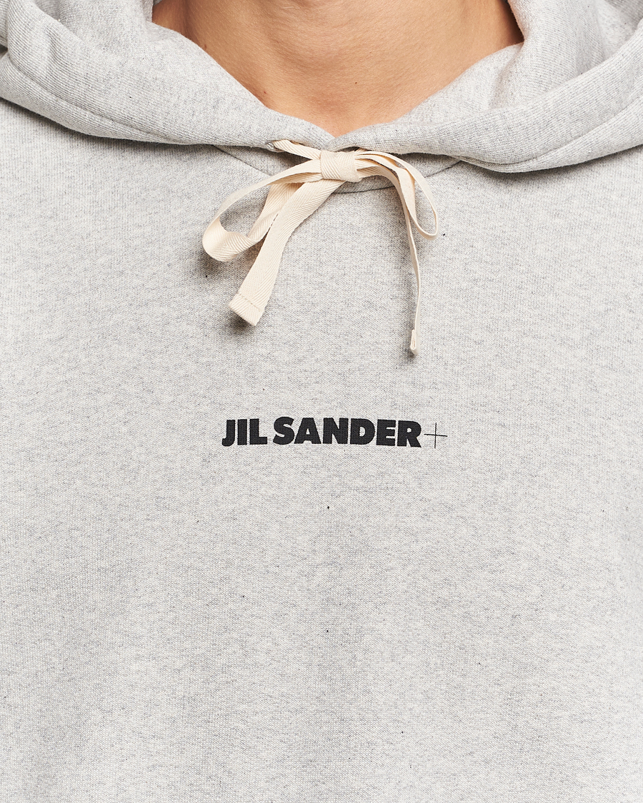 Herren | Pullover | Jil Sander | Small Logo Cotton Hoodie Light Grey