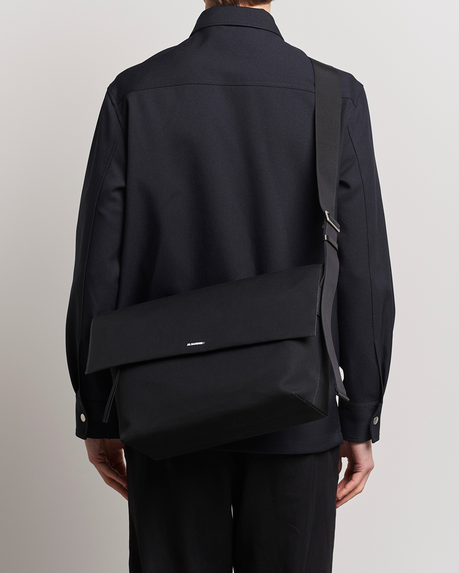 Herren |  | Jil Sander | Canvas/Leather Cross Body Bag Black