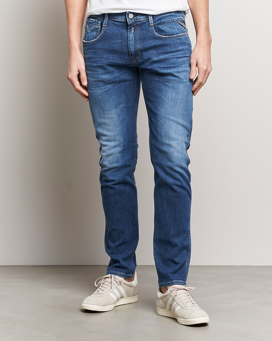 Herren | Blaue jeans | Replay | Anbass Stretch Jeans Dark Blue