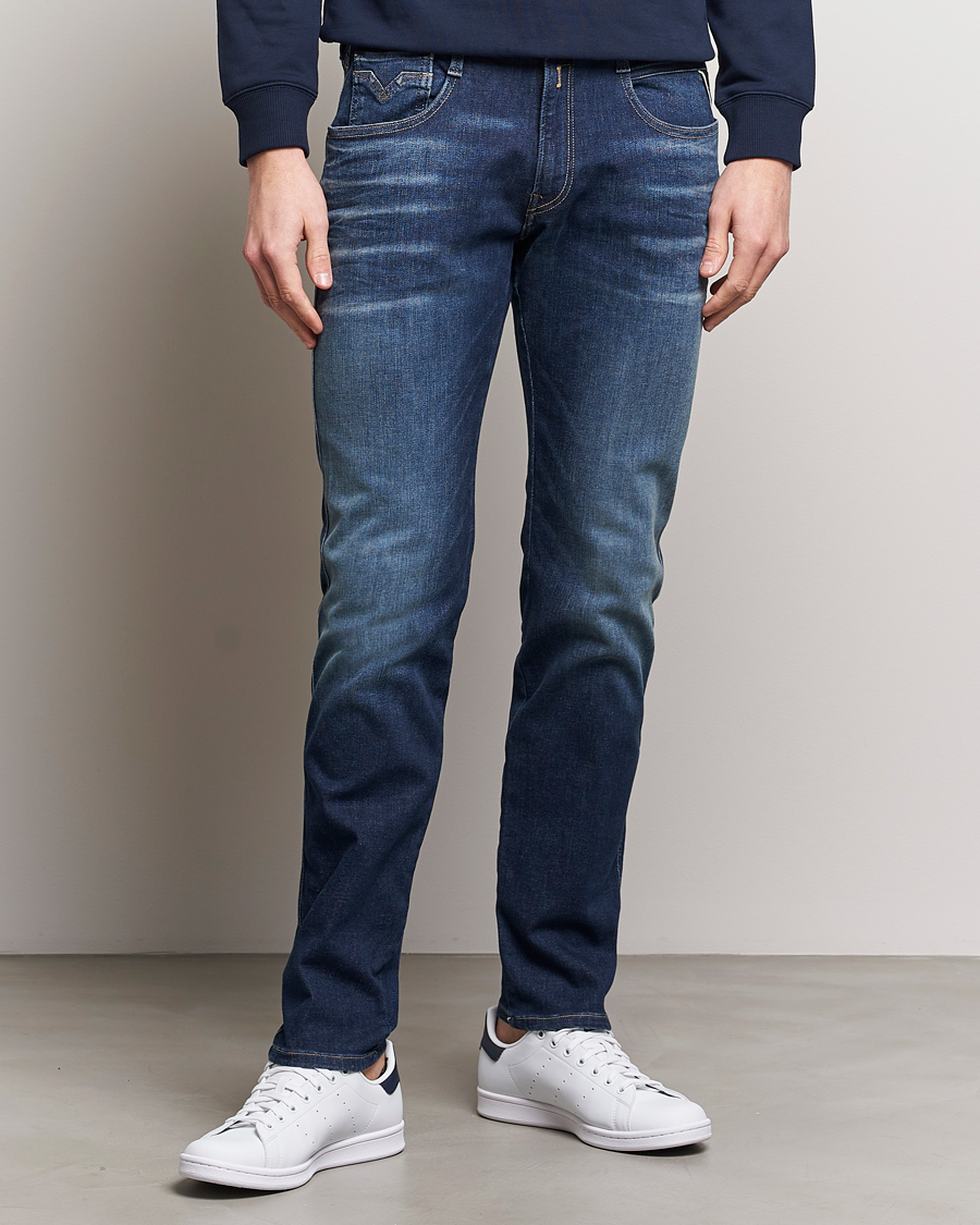 Herren | Kleidung | Replay | Anbass Hyperflex Dust Wash Jeans Dark Blue
