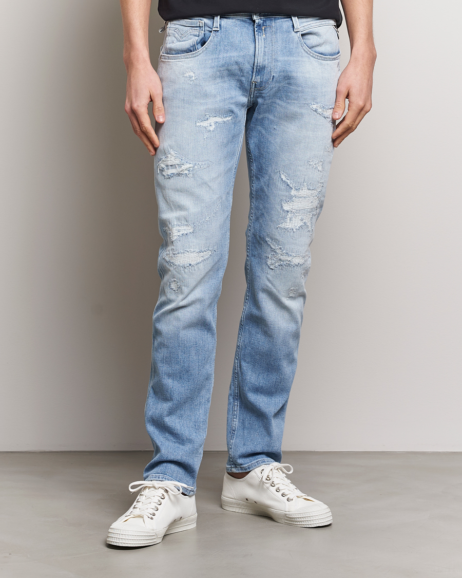 Herren | Blaue jeans | Replay | Anbass 20 Year Stretch Jeans Light Blue