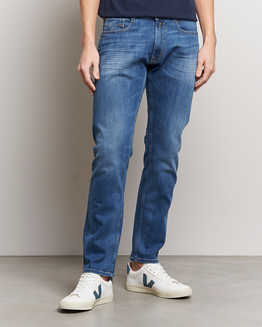 Herren | Blaue jeans | Replay | Rocco Regular Fit Stretch Jeans Medium Blue