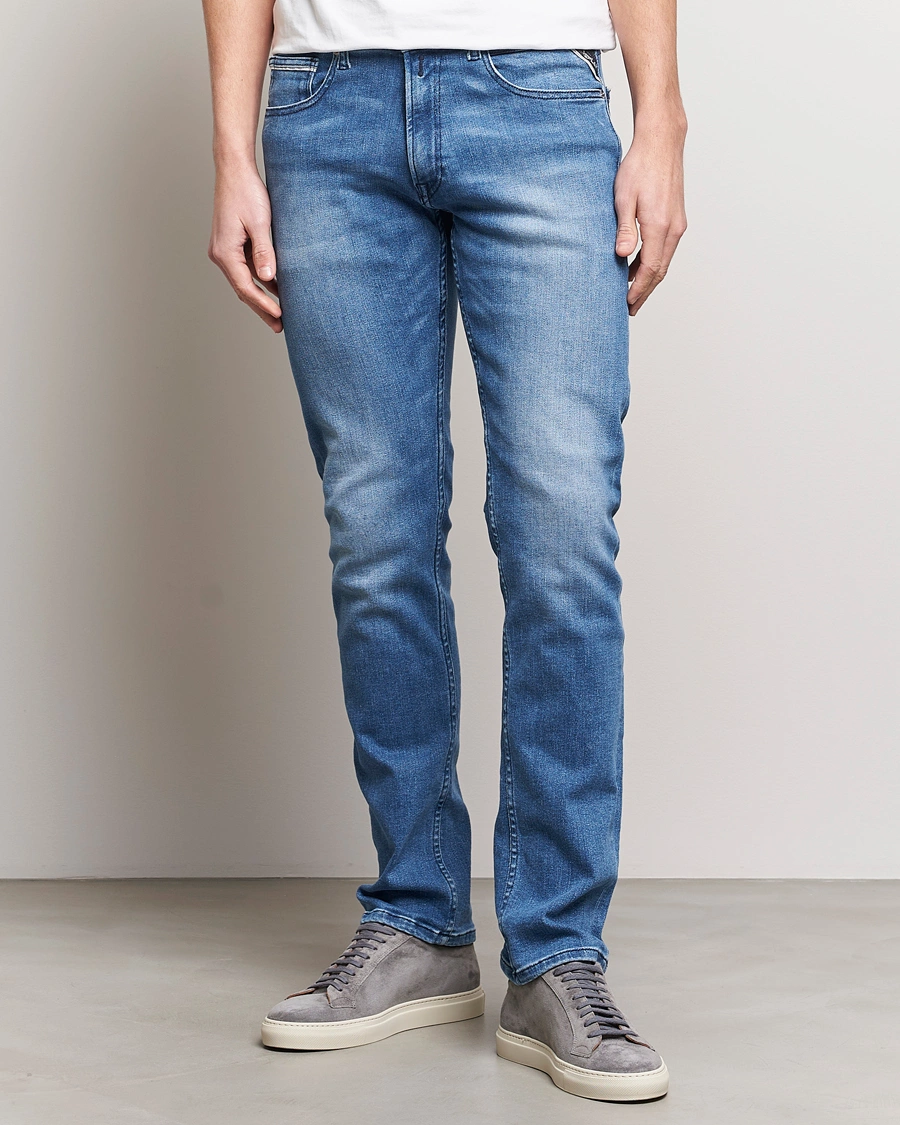 Herren | Blaue jeans | Replay | Grover Straight Fit Powerstretch Jeans Medium Blue