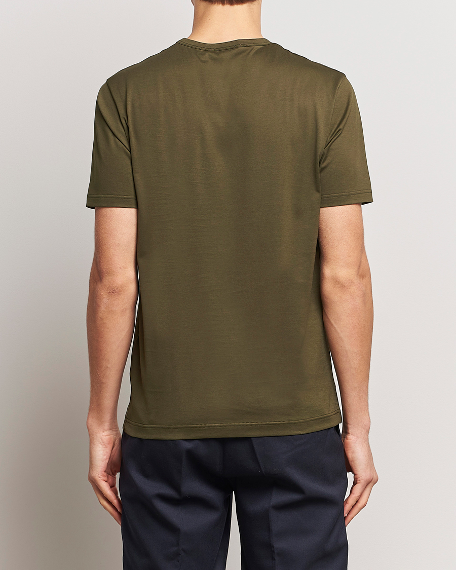 Herren | T-Shirts | Sunspel | Crew Neck Cotton Tee Dark Olive