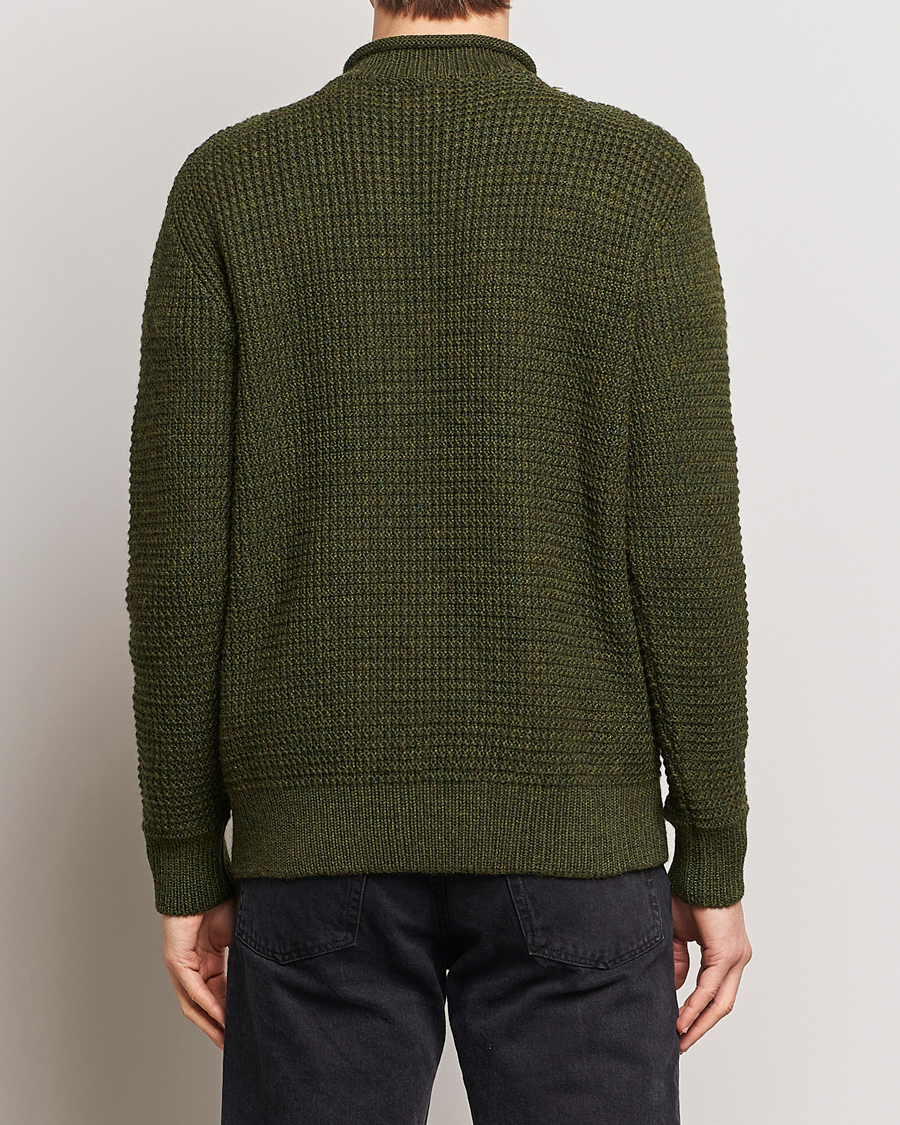 Herren | Pullover | Sunspel | Fisherman Merino Wool Jumper Dark Olive