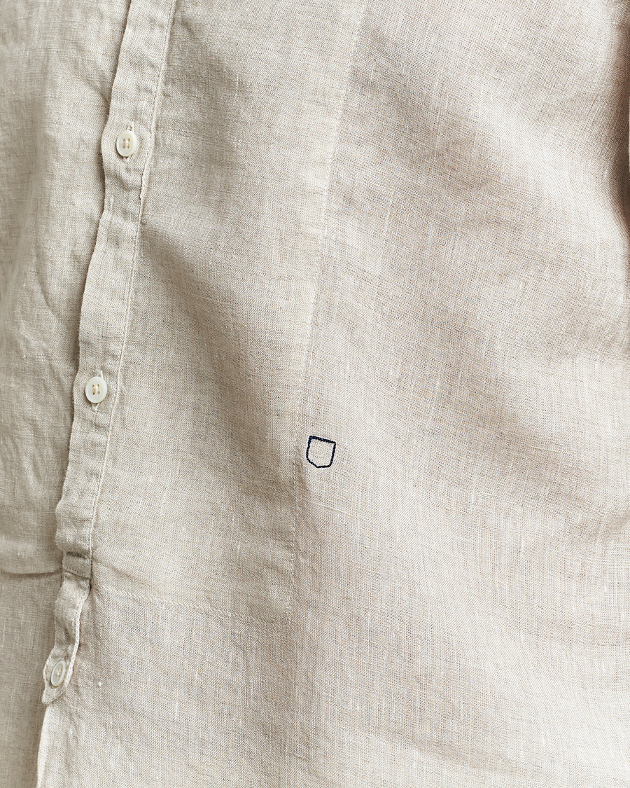 Herren | Hemden | Massimo Alba | Kos Grandad Collar Linen Shirt Light Beige