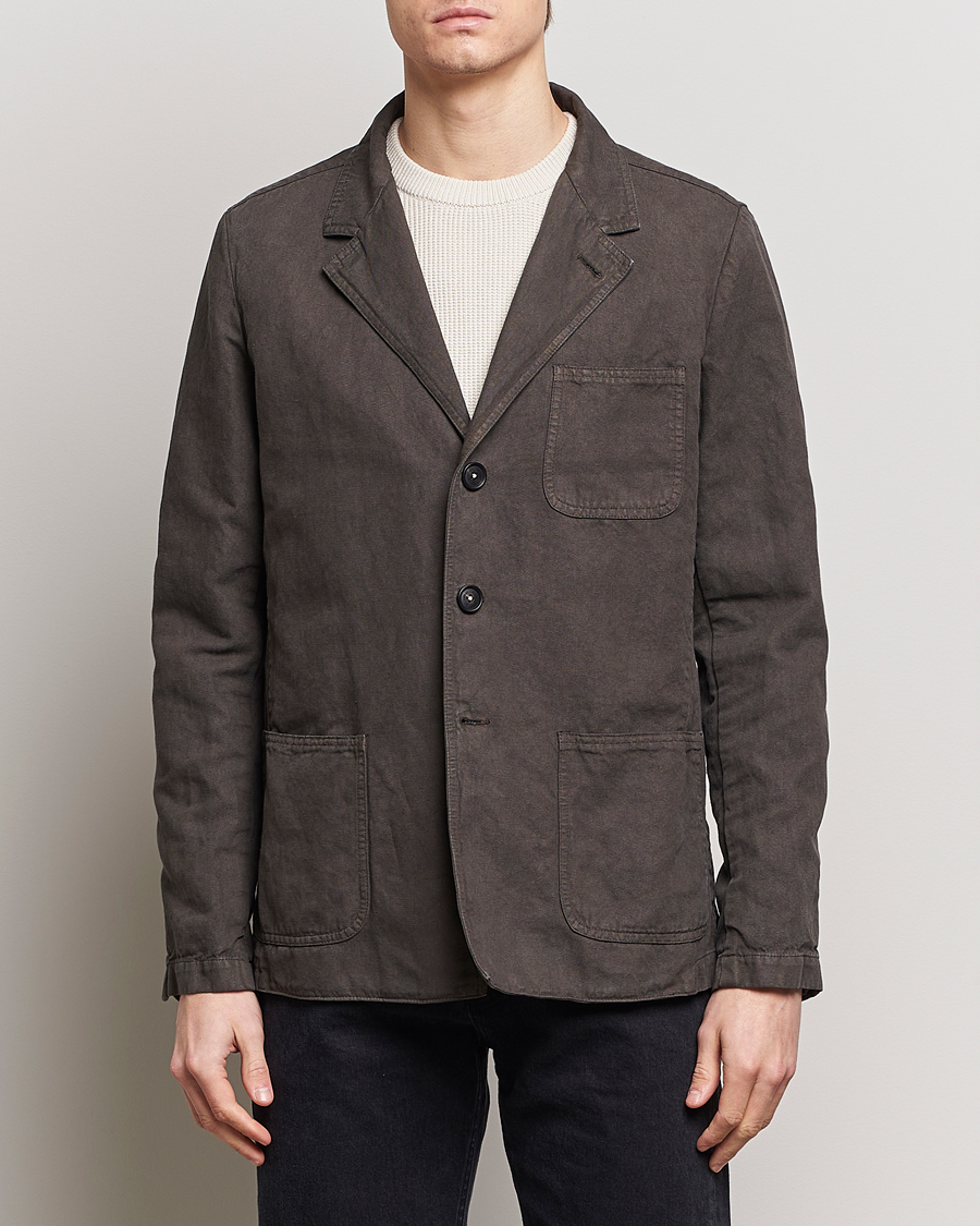 Herren | Kategorie | Massimo Alba | Baglietto Washed Cotton Work Jacket Dark Brown