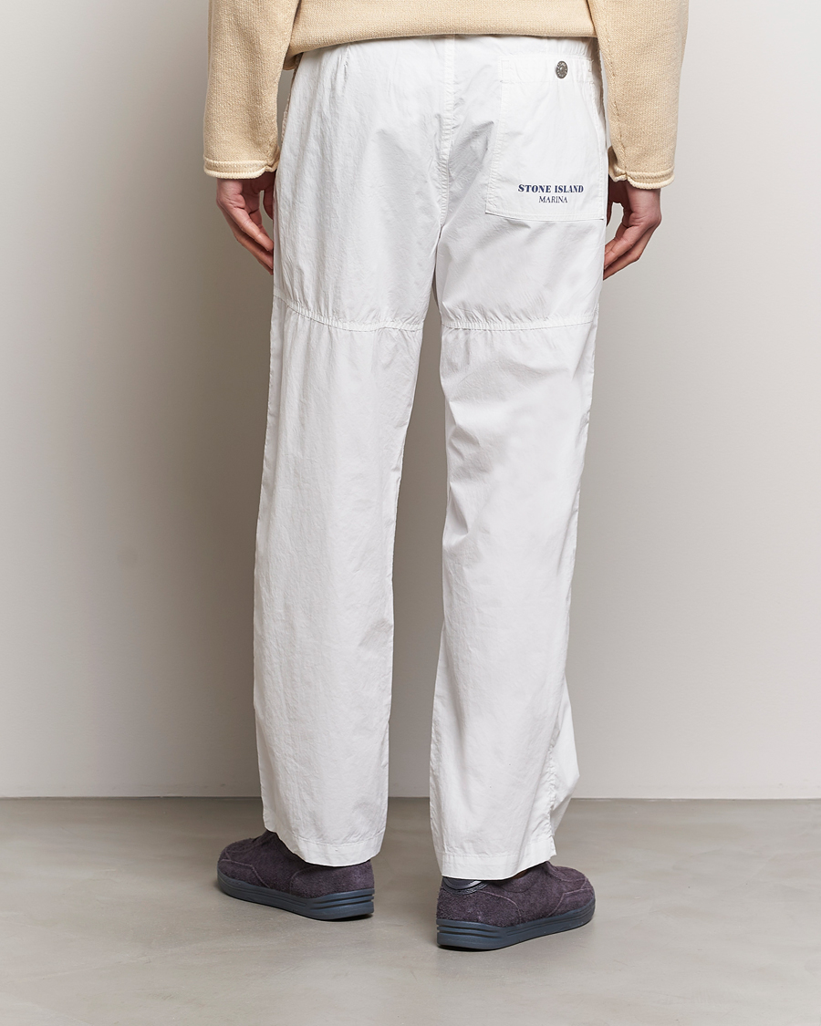 Herren | Hosen | Stone Island | Marina Washed Cotton Canvas Trousers White