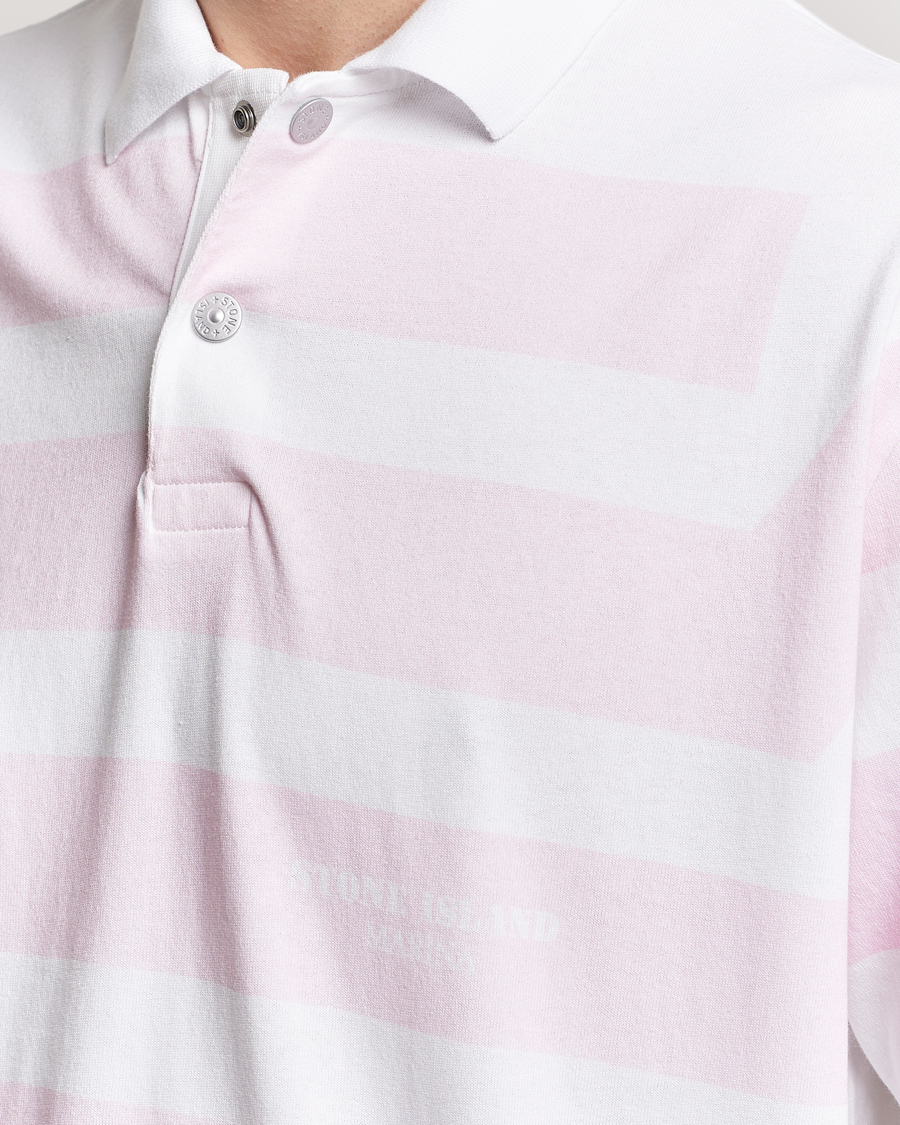Herren | Poloshirts | Stone Island | Marina Striped Cotton Poloshirt White