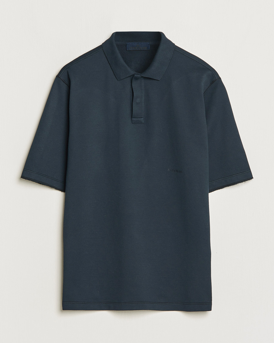 Herren | Poloshirts | Stone Island | Ghost Garment Dyed Organic Cotton Poloshirt Navy Blue