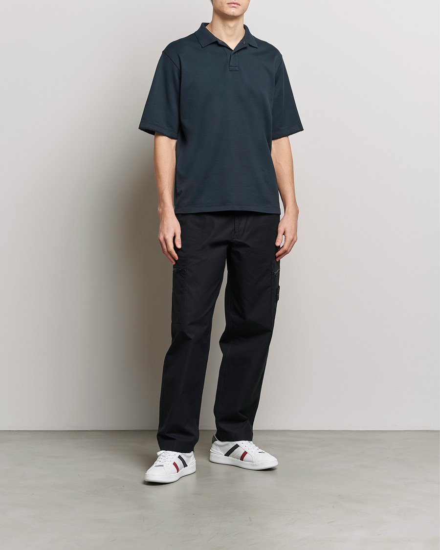 Herren | Poloshirts | Stone Island | Ghost Garment Dyed Organic Cotton Poloshirt Navy Blue