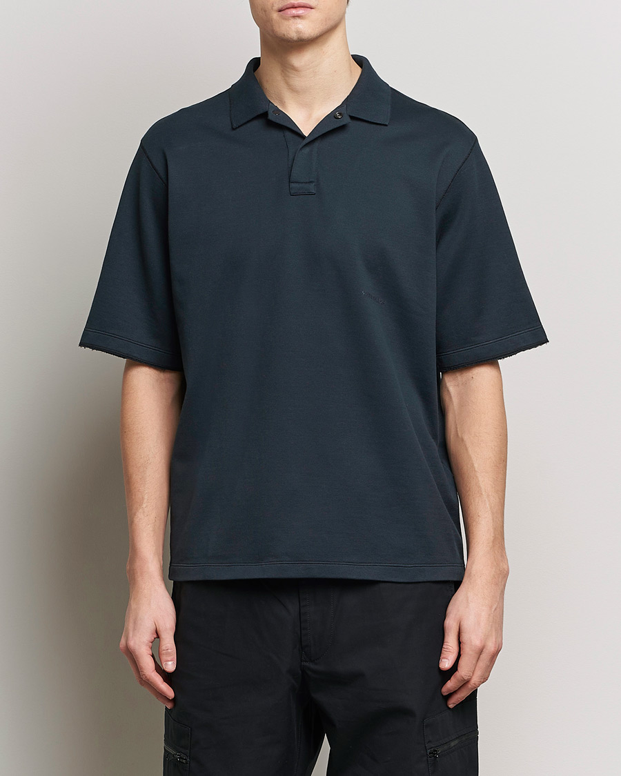 Herren | Poloshirts | Stone Island | Ghost Garment Dyed Organic Cotton Poloshirt Navy Blue