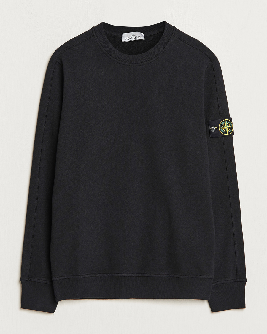 Herren | Pullover | Stone Island | Garment Dyed Cotton Old Effect Sweatshirt Black