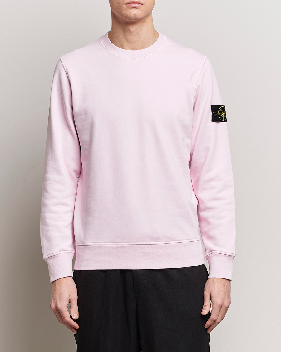 Herren | Pullover | Stone Island | Garment Dyed Cotton Sweatshirt Pink