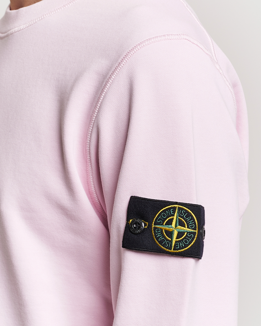 Herren | Pullover | Stone Island | Garment Dyed Cotton Sweatshirt Pink