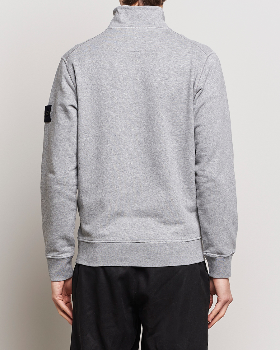 Herren | Pullover | Stone Island | Garment Dyed Cotton Half Zip Melange Grey