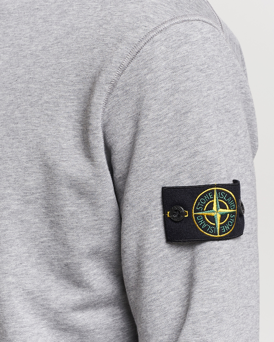 Herren | Pullover | Stone Island | Garment Dyed Cotton Half Zip Melange Grey