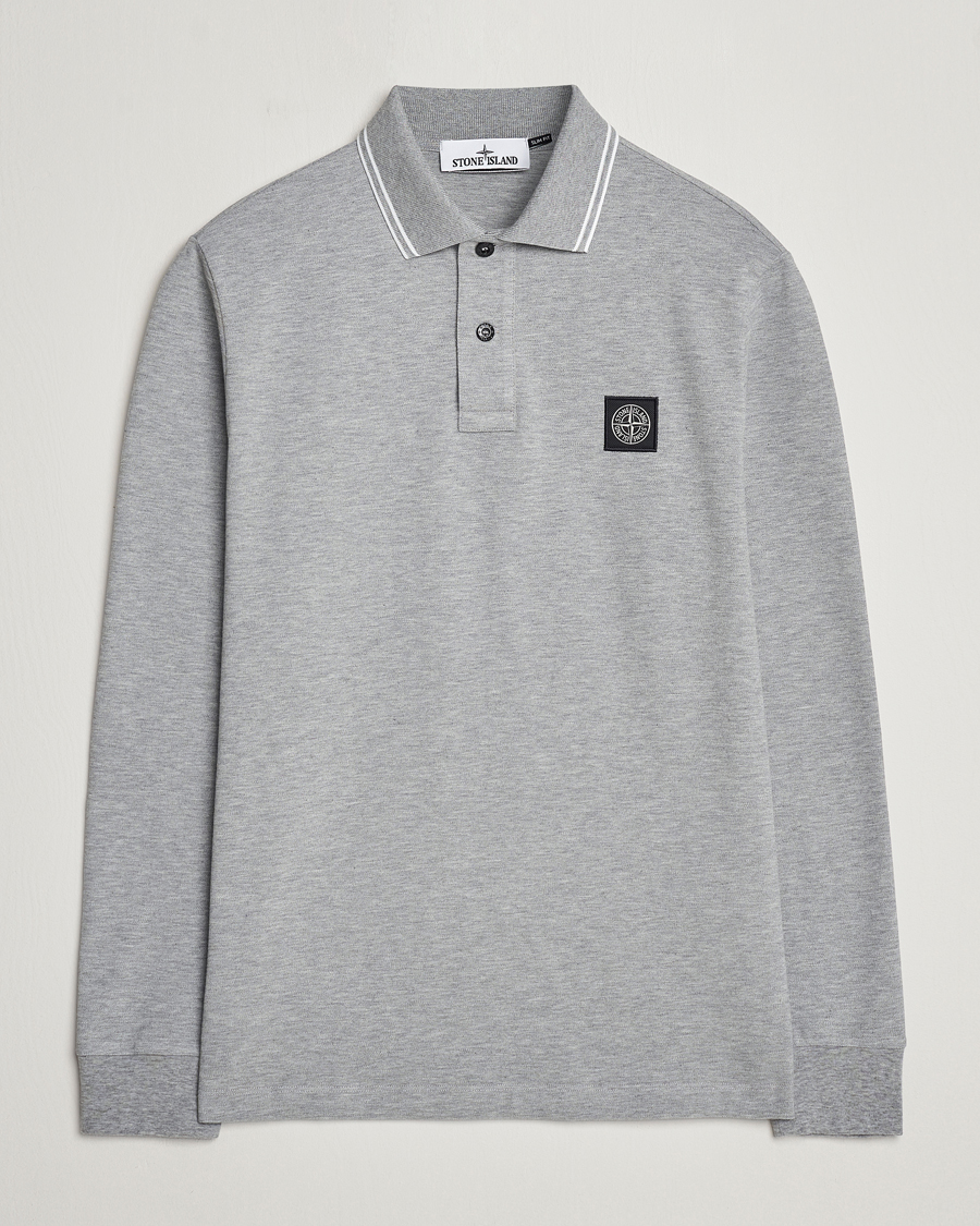 Herren | Pullover | Stone Island | Organic Cotton Stretch Pique Melange Grey